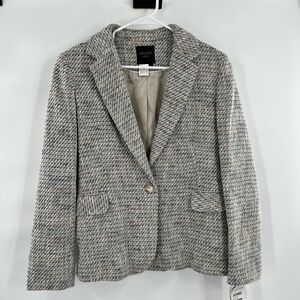Helene London tweed blue gold blazer long sleeve size L